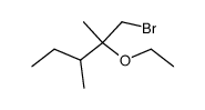 1-溴-2-乙氧基-2,3-二甲基戊烷 结构式