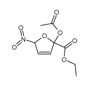 2-Furancarboxylic acid, 2-(acetyloxy)-2,5-dihydro-5-nitro-, ethyl ester 结构式