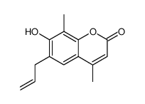 6-烯丙基-7-羟基-4,8-二甲基-2H-色烯-2-酮 结构式