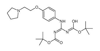 叔丁基(NZ)-N-[[(2-甲基丙烷-2-基)氧羰基氨基]-[4-(2-吡咯烷-1-基乙氧基)苯胺基]亚甲基]氨基甲酸酯 结构式