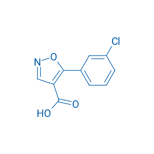 5-(3-氯苯基)-异恶唑-4-羧酸 结构式