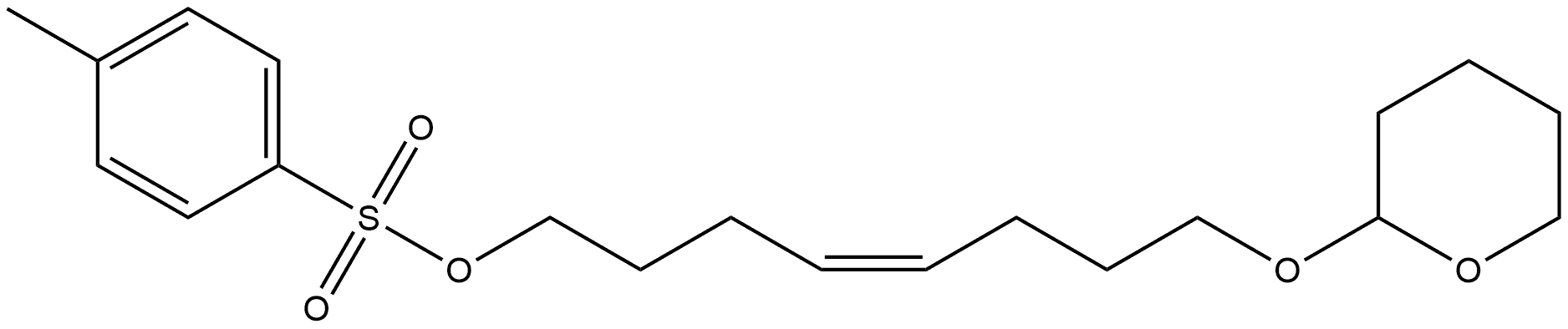 4-Octen-1-ol, 8-[(tetrahydro-2H-pyran-2-yl)oxy]-, 4-methylbenzenesulfonate, (Z)- 结构式