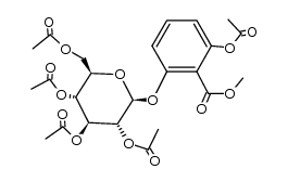 2-乙酰氧基-6-[(2,3,4,6-四-O-乙酰基-β-D-吡喃葡萄糖基)氧基]苯甲酸甲酯 结构式