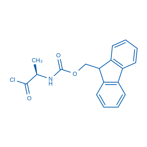 N-[(1R)-1-(氯甲酰基)乙基]氨基甲酸芴甲基酯 结构式