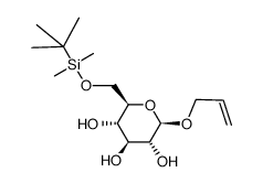 2-丙烯-1-基-6-O-[(1,1-二甲基乙基)二甲基硅基]-β-D-吡喃葡萄糖苷 结构式