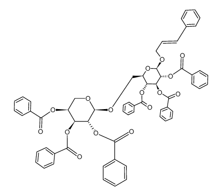 β-D-Glucopyranoside, (2E)-3-phenyl-2-propen-1-yl 6-O-(2,3,4-tri-O-benzoyl-α-L-arabinopyranosyl)-, 2,3,4-tribenzoate 结构式