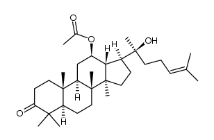 Dammar-24-en-3-one, 12-(acetyloxy)-20-hydroxy-, (12β)- (9CI) 结构式