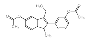 1H-茚-5-醇,2-[3-(乙酰氧基)苯基]-3-乙基-1-甲基-,乙酸酯 结构式