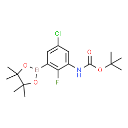 N-[5-氯-2-氟-3-(4,4,5,5-四甲基-1,3,2-二氧戊环-2-基)苯基]氨基甲酸叔丁酯 结构式