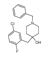 1-苄基-4-(5-氯-2-氟苄基)-4-哌啶醇 结构式