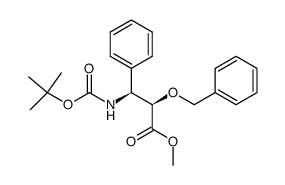 Benzenepropanoic acid, β-[[(1,1-dimethylethoxy)carbonyl]amino]-α-(phenylmethoxy)-, methyl ester, (αR,βS)- 结构式