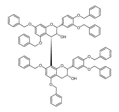 5,7,3'',4''-Tetra-O-benzylepicatechin-4β→8-5,7,3'',4''-tetra-O-benzylepicatechin 结构式