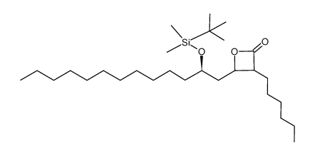 2-Oxetanone, 4-[(2R)-2-[[(1,1-dimethylethyl)dimethylsilyl]oxy]tridecyl]-3-hexyl- 结构式