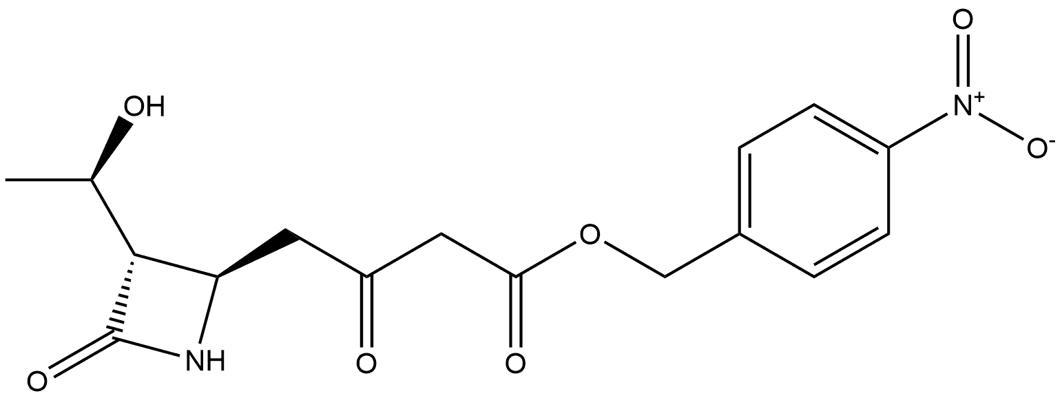 (2R,3S)-3-[(1R)-1-羟乙基]-β,4-二氧代-2-氮杂环丁烷丁酸(4-硝基苯基)甲酯 结构式