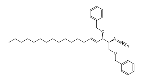 Benzene, 1,1'-[[2-azido-1-(1-pentadecenyl)-1,3-propanediyl]bis(oxymethylene)]bis-, [R-[R*,S*-(E)]]- (9CI) 结构式