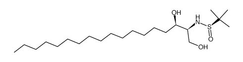 2-Propanesulfinamide, N-[(1S,2R)-2-hydroxy-1-(hydroxymethyl)heptadecyl]-2-methyl-, [S(R)]- 结构式