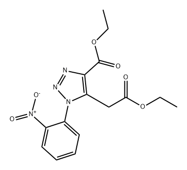 1-(2-硝基苯基)-4-乙氧羰基-1H-1,2,3-三唑-5-乙酸乙酯 结构式