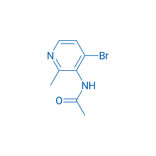 N-(4-溴-2-甲基吡啶-3-基)乙酰胺 结构式