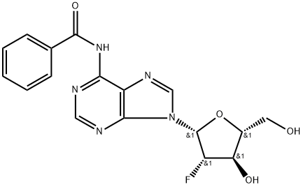 N6-苯甲酰基-2'-氟-2'-脱氧阿拉伯糖腺苷 结构式