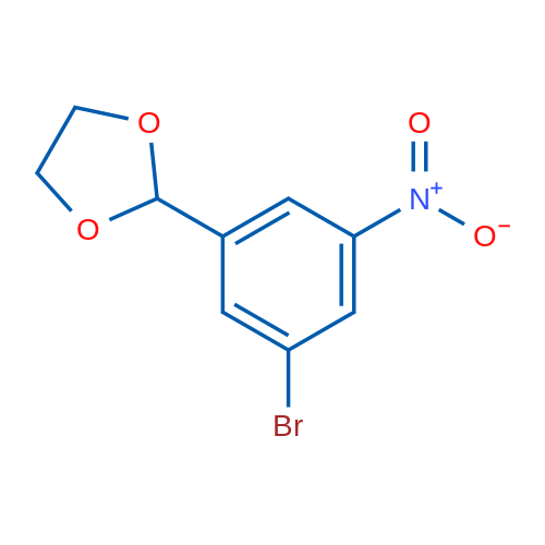 2-(3-溴-5-硝基苯基)-1,3-二氧戊环 结构式