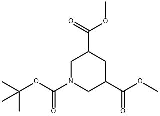 1-叔丁基 3,5-二甲基 1,3,5-哌啶三羧酸酯 结构式