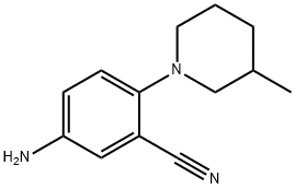 5-氨基-2-(3-甲基哌啶-1-基)苯甲腈 结构式