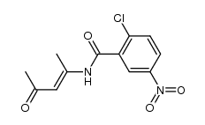 2-氯-N-(1-甲基-3-氧代-1-丁烯-1-基)-5-硝基苯甲酰胺 结构式