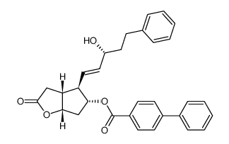[1,1'-Biphenyl]-4-carboxylic acid, (3aR,4R,5R,6aS)-hexahydro-4-[(1E,3R)-3-hydroxy-5-phenyl-1-penten-1-yl]-2-oxo-2H-cyclopenta[b]furan-5-yl ester 结构式