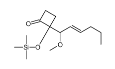 Cyclobutanone, 2-(1-methoxy-2-hexen-1-yl)-2-[(trimethylsilyl)oxy]- 结构式