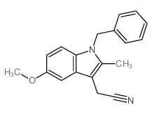 2-(1-benzyl-5-methoxy-2-methyl-indol-3-yl)acetonitrile 结构式