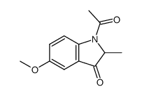 1-乙酰基-1,2-二氢-5-甲氧基-2-甲基-3H-吲哚-3-酮 结构式