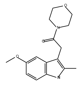 2-(5-甲氧基-2-甲基-1H-吲哚-3-基)-1-(4-吗啉基)乙酮 结构式