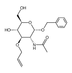 苄基 2-乙酰氨基-3-O-烯丙基-2-脱氧-α-D-吡喃葡萄糖苷 结构式