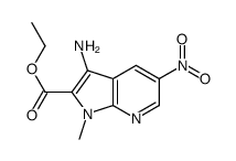 3-氨基-1-甲基-5-硝基-1H-吡咯并[2,3-b]吡啶-2-羧酸乙酯 结构式