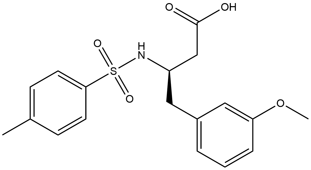 (βR)-3-甲氧基-β-[[(4-甲基苯基)磺酰基]氨基]苯丁酸 结构式