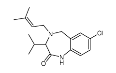 2H-1,4-Benzodiazepin-2-one,7-chloro-1,3,4,5-tetrahydro-4-(3-methyl-2-buten-1-yl)-3-(1-methylethyl)- 结构式
