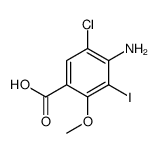 4-氨基-5-氯-3-碘-2-甲氧基苯甲酸 结构式