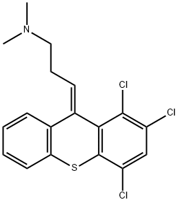 1-Propanamine, N,N-dimethyl-3-(1,2,4-trichloro-9H-thioxanthen-9-ylidene)-, (E)- (9CI) 结构式