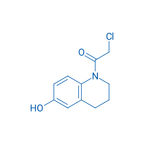 2-氯-1-(6-羟基-3,4-二氢喹啉-1(2H)-基)乙酮 结构式