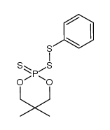 5,5-二甲基-2-(苯基二硫基)-1,3,2-二氧磷杂环己烷 2-硫化物 结构式