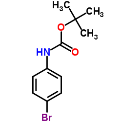 N-叔丁氧羰基-4-溴苯胺 结构式