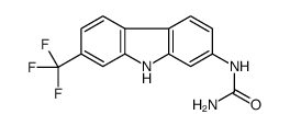N-[7-(三氟甲基)-9H-咔唑-2-基]脲 结构式