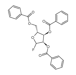 2,3,5-三-O-苯甲酰基-D-核糖呋喃酰氟 结构式