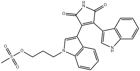 3-(1H-吲哚-3-基)-4-[1-[3-(甲磺酰氧基)丙基]-1H-吲哚-3-基]-1H-吡咯-2,5-二酮 结构式