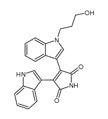 1H-Pyrrole-2,5-dione, 3-[1-(3-hydroxypropyl)-1H-indol-3-yl]-4-(1H-indol-3-yl)- 结构式