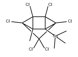 Stannane, (2,3,3,4,6,7-hexachloro-5-methyltetracyclo[3.2.0.02,7.04,6]hept-1-yl)trimethyl- (8CI) 结构式