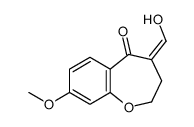 3,4-二氢-4-(羟亚甲基)-8-甲氧基-1-苯并氧杂卓-5(2H)-酮 结构式
