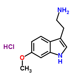 3-(2-氨基乙基)-6-甲氧基吲哚盐酸盐 结构式