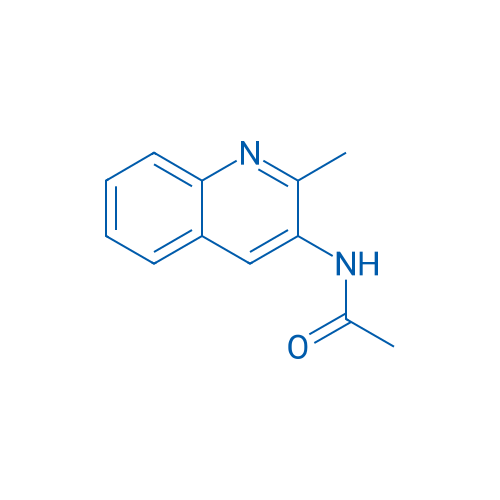 N-(2-甲基喹啉-3-基)乙酰胺 结构式