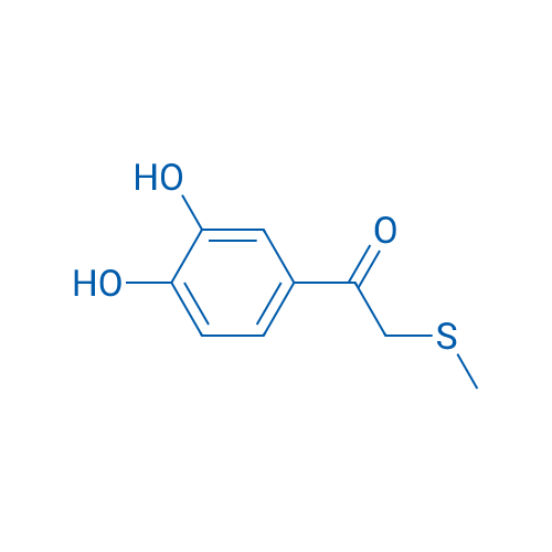 1-(3,4-二羟基苯基)-2-(甲硫基)乙酮 结构式